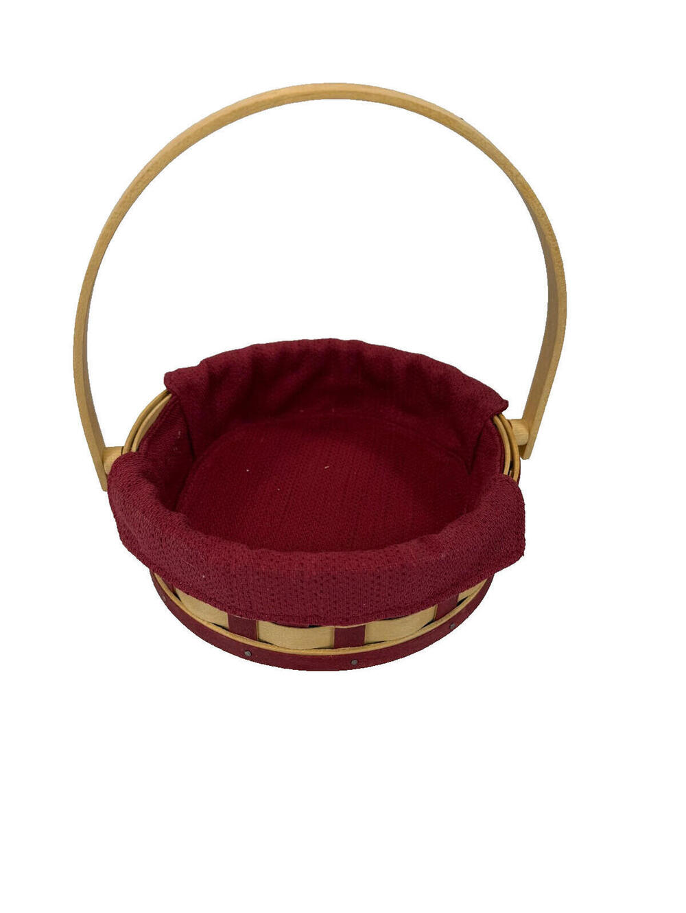 2006 Longaberger Small Pie Basket w/Paprika (Red) Liner 7"RD x 2.25"H